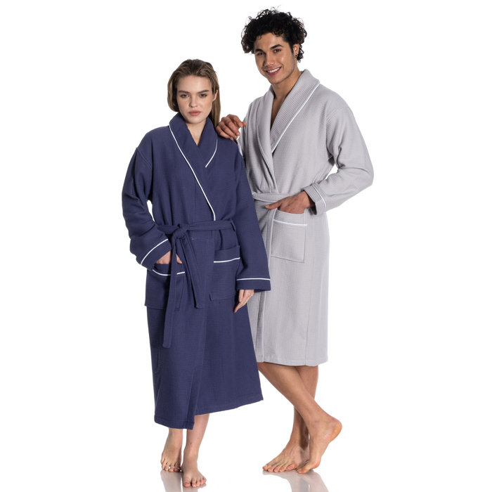 Longshore Tides Abbielouise Waffle Terry Turkish Cotton Unisex Bathrobe & Reviews Wayfair